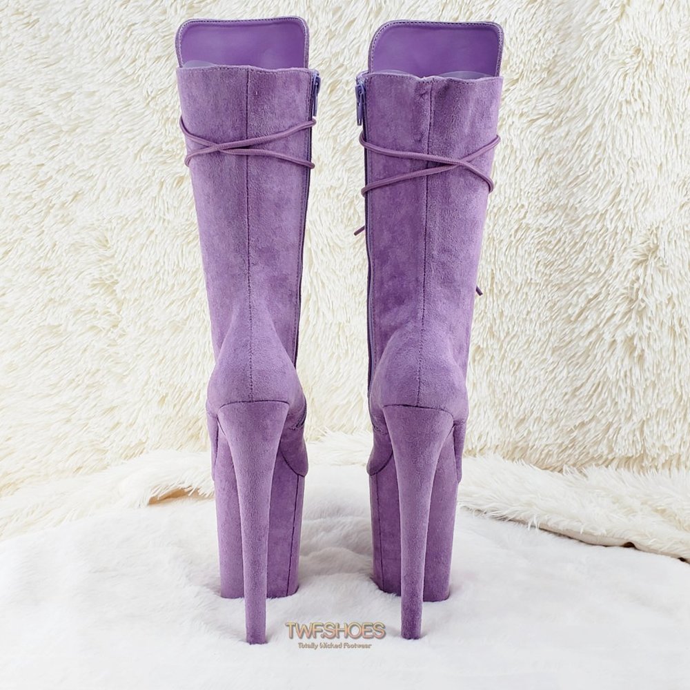 Flamingo 1050 Lilac 8" High Heel Ankle Calf Boots - Picture 12 of 16